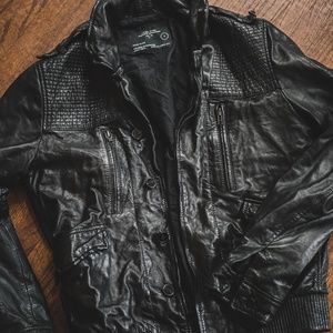 AllSaints Jack's Place Leather Biker Jacket - Sm